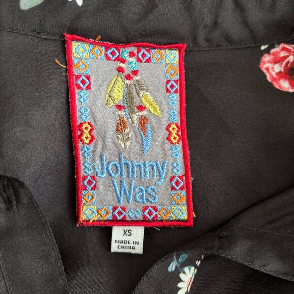 Johnny Was Houstein Jarah Button Down Silk Blouse - Picture 6 of 6